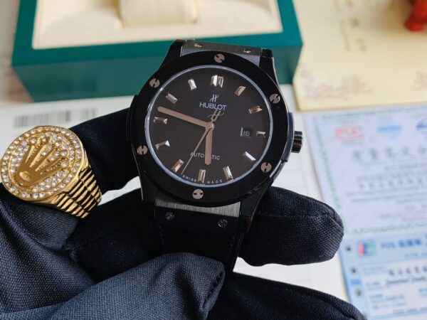 Hublot 42mm luxury watch Citizen movt (black) - Image 3