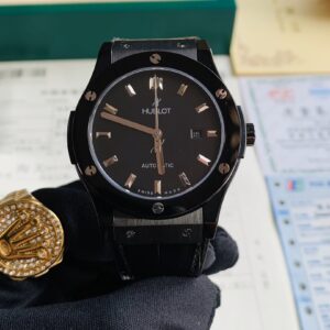 Hublot 42mm luxury watch Citizen movt (black)