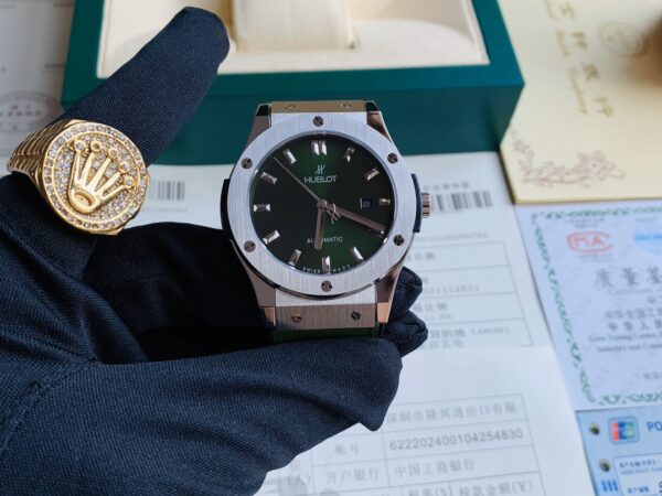 Hublot 42mm luxury watch Citizen movt (green) - Image 5