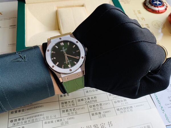 Hublot 42mm luxury watch Citizen movt (green) - Image 8
