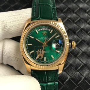 Rolex datejust rubber band swiss 2836 movt green luxury watch